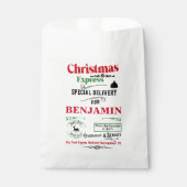 Red Santa Sack North Pole Deer Delivery Geschenktütchen (Vorderseite)