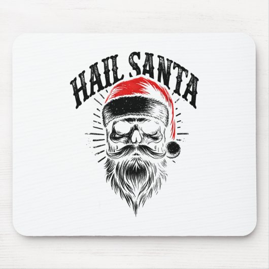 Red Santa Skull Weihnachtsfeiertag Mousepad (Vorne)