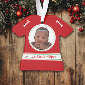 Red Santa's Helper Foto Template Kinder Ornament