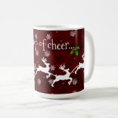 Red Santa's Sleigh and Rentier Coffee Tasse (VorderseiteRechts)