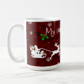 Red Santa's Sleigh and Rentier Coffee Tasse (Links)