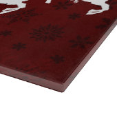 Red Santa's Sleigh and Rentier Cutting Board Schneidebrett (Ecke)