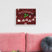 Red Santa's Sleigh und Rentier Canvas Print Leinwanddruck (Insitu (Wohnzimmer))