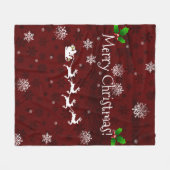 Red Santa's Sleigh und Rentier Fleece Blanket (Vorderseite (Horizontal))