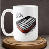 Red Sardine Art Tin Custom Monogram Name Kaffeetasse
