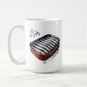 Red Sardine Art Tin Custom Monogram Name Kaffeetasse (Links)
