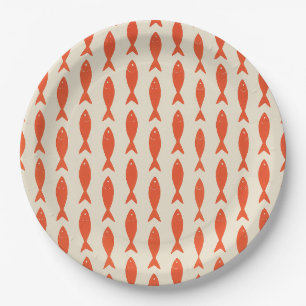 Red Sardines Fish Summer Pappteller