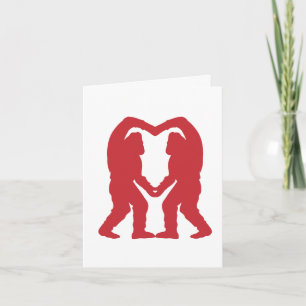 Red Sasquatch Heart Silhouette Karte