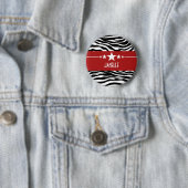 Red Sassy Star Zebra Button (Beispiel)