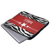 Red Sassy Star Zebra Laptop Sleeve (Vorne Knopf)