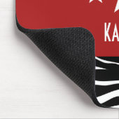 Red Sassy Star Zebra Mousepad (Ecke)
