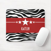 Red Sassy Star Zebra Mousepad (Mit Mouse)