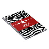 Red Sassy Star Zebra Notebook Notizblock (Rechte Seite)