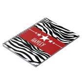Red Sassy Star Zebra Notebook Notizblock (Linke Seite)