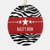 Red Sassy Star Zebra Ornament (Links)