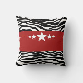 Red Sassy Star Zebra Pillow Kissen