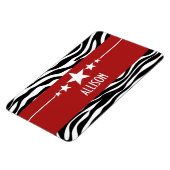 Red Sassy Star Zebra Premium Magnet (Linke Seite)