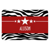 Red Sassy Star Zebra Premium Magnet (Horizontal)