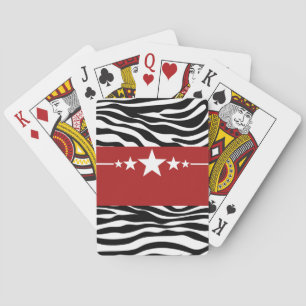 Red Sassy Star Zebra Spielkarten