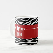 Red Sassy Star Zebra Tasse (Vorderseite Links)