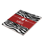 Red Sassy Star Zebra Tile Fliese (Seite)