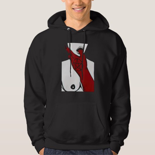 Red Satan Hand Bad Nun Hoodie (Vorderseite)