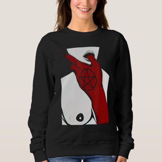 Red Satan Hand Bad Nun Sweatshirt (Vorderseite)