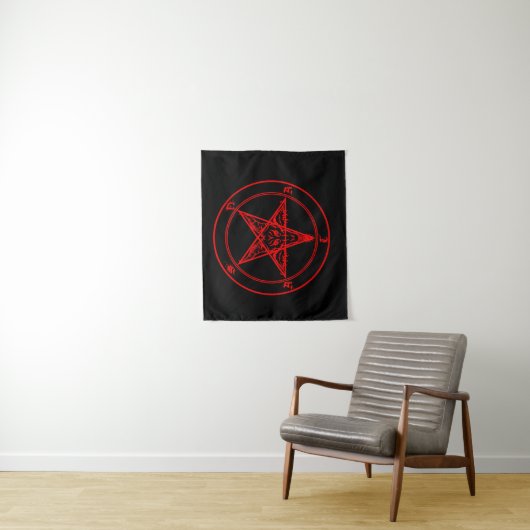 Red Satan Tapestry Wandteppich (Beispiel)
