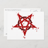 Red Satanic Gepunktet Pentagram Postkarte (Vorne/Hinten)
