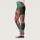 Red Satin Bow Green Crisscross Ribbon Design Leggings (Links)