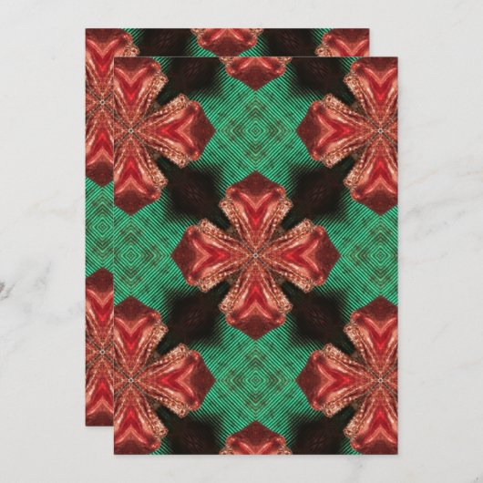 Red Satin Bow Green Crisscross Ribbon Design Save The Date (Vorne/Hinten)