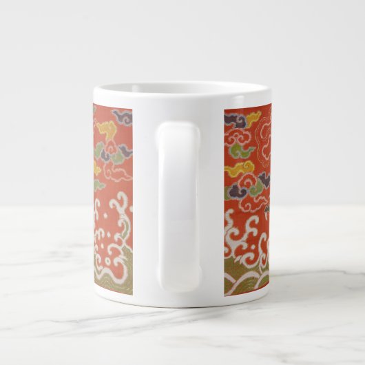 Red Satin Brocade mit Cloud-chinesischem Drachen Jumbo-Tasse (Rückseite)
