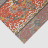 Red Satin Brocade mit Cloud-chinesischem Drachen Seidenpapier (Ausschnitt)