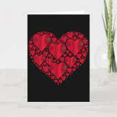 Red Satin Hearts, Black Valentine Feiertagskarte (Vorderseite)