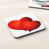 Red Satin Hearts Untersetzer (Linke Seite)
