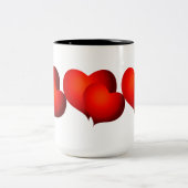 Red Satin Hearts Zweifarbige Tasse (Mittel)