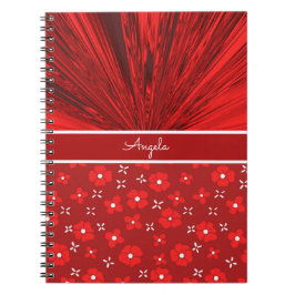 Red Satin in Blume Personalisiert Journal Notizblock
