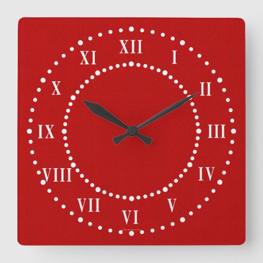 Red Satin Look römische Wall Uhr (Vorderseite)