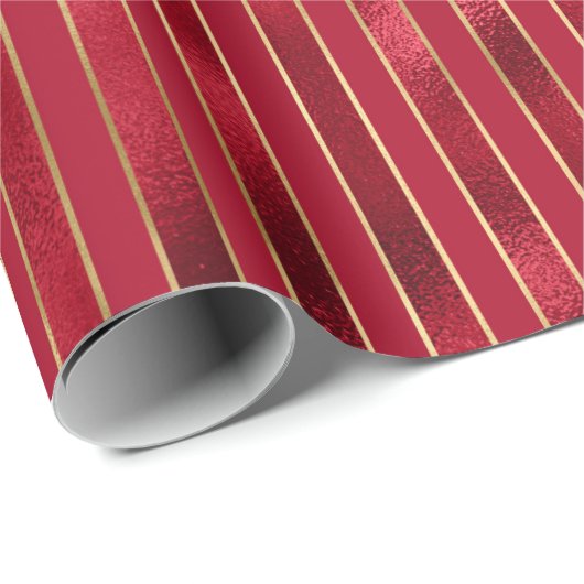 Red Satin Metallic Elegant Hübsch Shiny Geschenkpapier (Rolleneckpunkt)