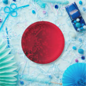 Red Satin Party Plate Pappteller (Party)