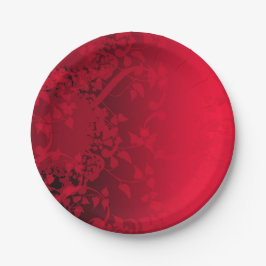 Red Satin Party Plate Pappteller