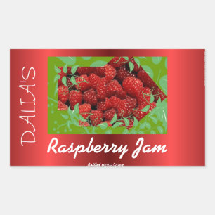 Red Satin Raspberry-Konfitüre Rechteckiger Aufkleber