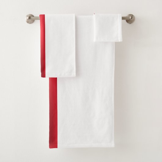 Red Satin Ribbon Bow Weihnachtsfeier Badhandtuch Set (Insitu)
