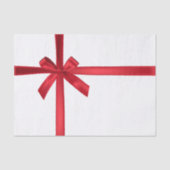 Red Satin Ribbon Bow Weihnachtsfeier Seidenpapier (Vorderseite)
