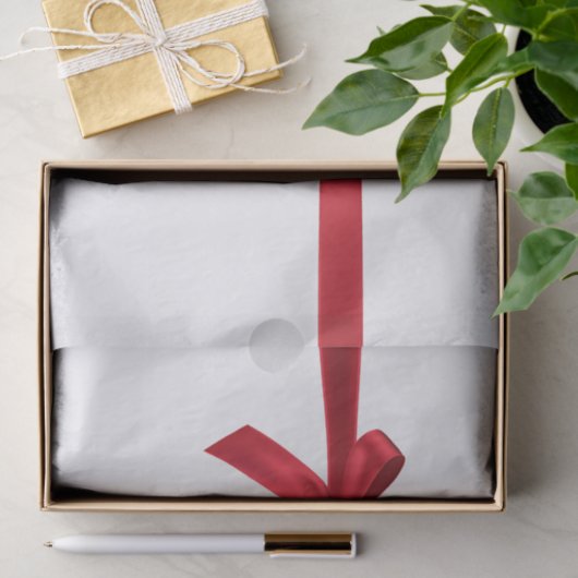 Red Satin Ribbon Bow Weihnachtsfeier Seidenpapier (Geschenk)