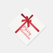 Red Satin Ribbon Bow Weihnachtsfeier Serviette (Ecke)