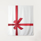 Red Satin Ribbon Bow Weihnachtsfeier Wandteppich (Vorderseite)