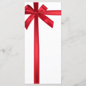 Red Satin Ribbon Bow Weihnachtsfeiertag Menü Menükarte (Rückseite)