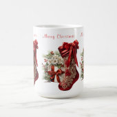 Red Satin Weihnachten Strumpf Weihnachtsgeschenke Kaffeetasse (Mittel)