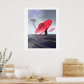 Red Saucer Attack Poster (Küche)